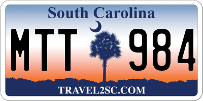 SC license plate MTT984