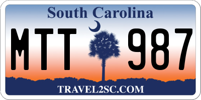 SC license plate MTT987