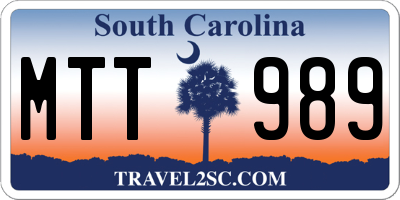 SC license plate MTT989