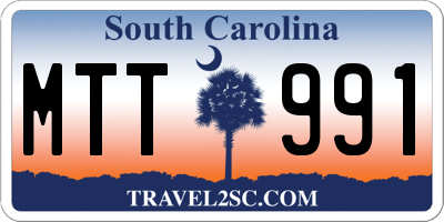 SC license plate MTT991