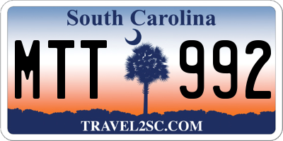 SC license plate MTT992