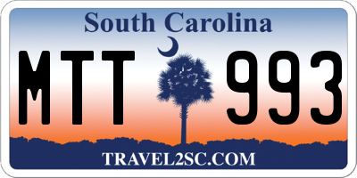 SC license plate MTT993