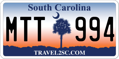 SC license plate MTT994