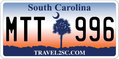 SC license plate MTT996