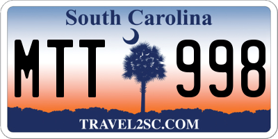 SC license plate MTT998