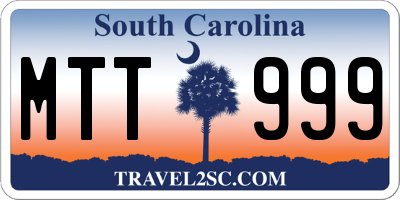 SC license plate MTT999