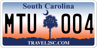 SC license plate MTU004