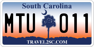 SC license plate MTU011