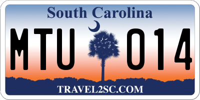 SC license plate MTU014