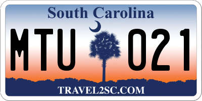 SC license plate MTU021