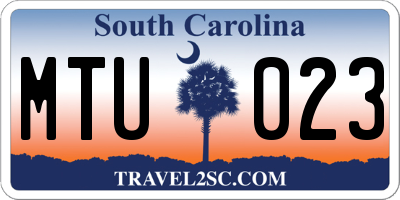 SC license plate MTU023