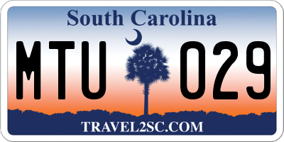 SC license plate MTU029