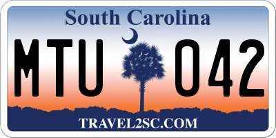 SC license plate MTU042