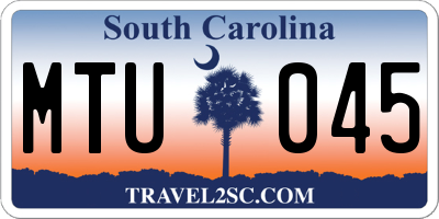 SC license plate MTU045