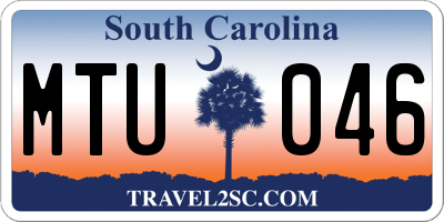 SC license plate MTU046