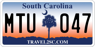 SC license plate MTU047