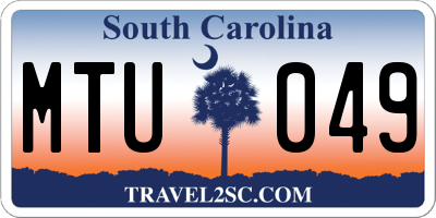 SC license plate MTU049