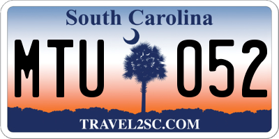 SC license plate MTU052