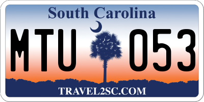 SC license plate MTU053