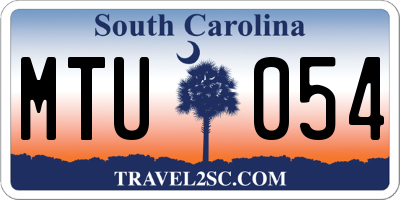 SC license plate MTU054