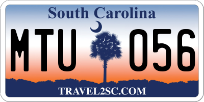 SC license plate MTU056