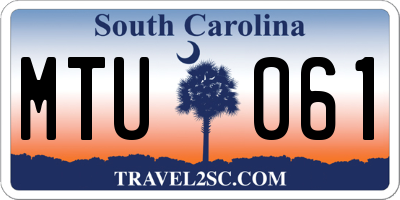 SC license plate MTU061