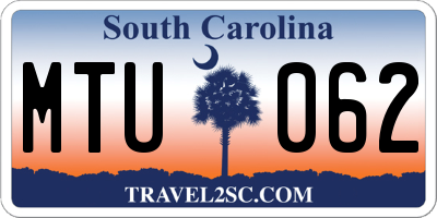 SC license plate MTU062