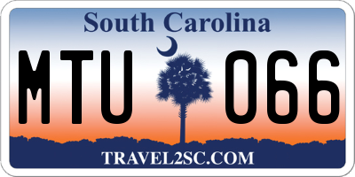 SC license plate MTU066