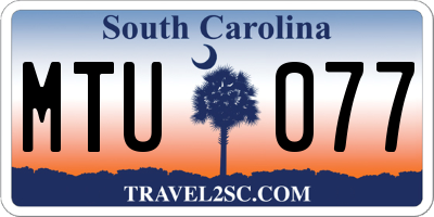 SC license plate MTU077
