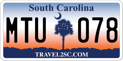 SC license plate MTU078