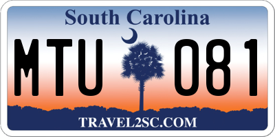 SC license plate MTU081