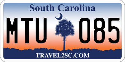 SC license plate MTU085