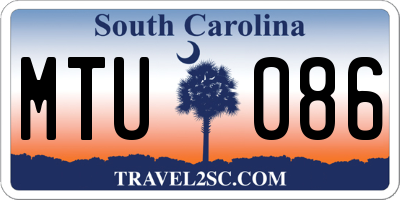 SC license plate MTU086