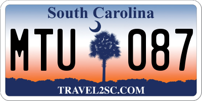 SC license plate MTU087