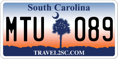 SC license plate MTU089