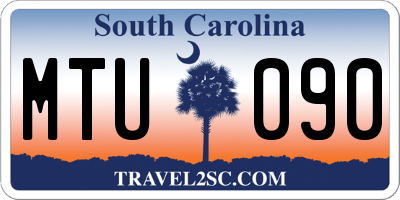 SC license plate MTU090