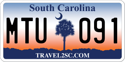 SC license plate MTU091