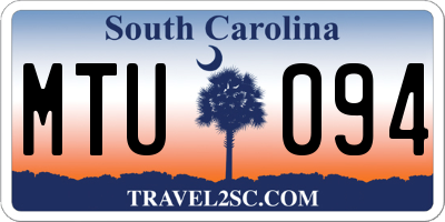 SC license plate MTU094