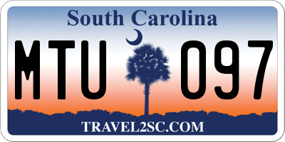 SC license plate MTU097