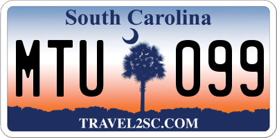 SC license plate MTU099