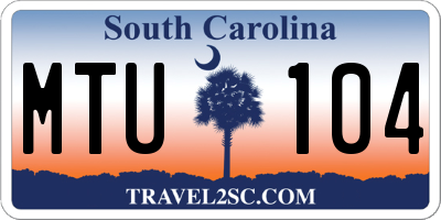 SC license plate MTU104
