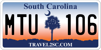 SC license plate MTU106