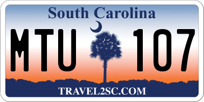 SC license plate MTU107