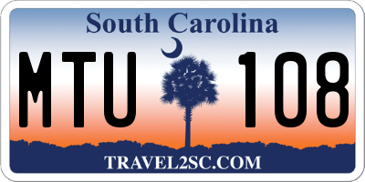 SC license plate MTU108