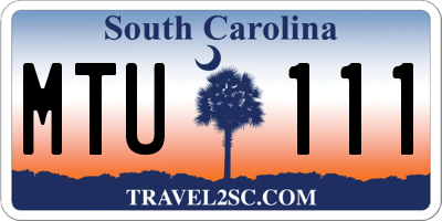 SC license plate MTU111