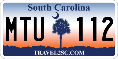 SC license plate MTU112
