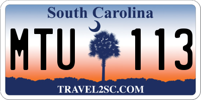 SC license plate MTU113
