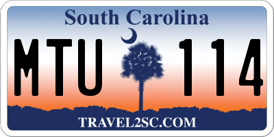 SC license plate MTU114