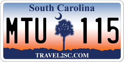 SC license plate MTU115