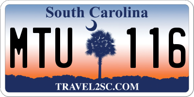 SC license plate MTU116